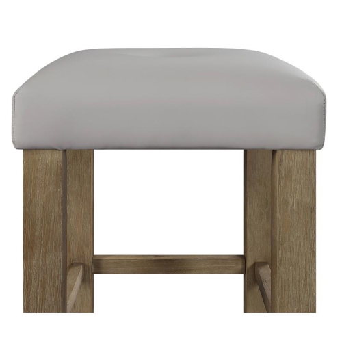 ACME Charnell Faux Leather Counter Height Stool in Gray and Oak
