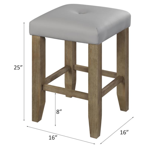 ACME Charnell Faux Leather Counter Height Stool in Gray and Oak