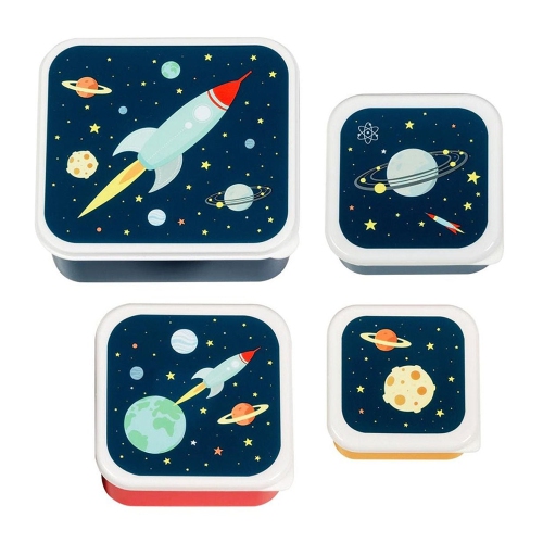 LITTLE LOVELY  - Lunch And Snack Box Set - Space