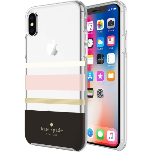 Étui KateSpadeCharlotteteStripe pour iPhone X/XS