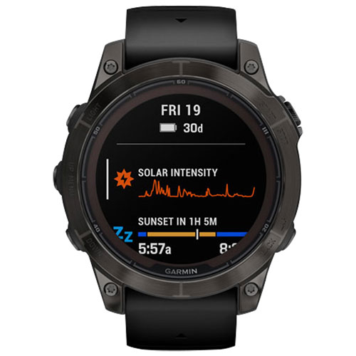 Garmin fenix 7 Pro Sapphire Solar 47mm GPS Watch with Heart Rate Monitor - Carbon Grey/Black