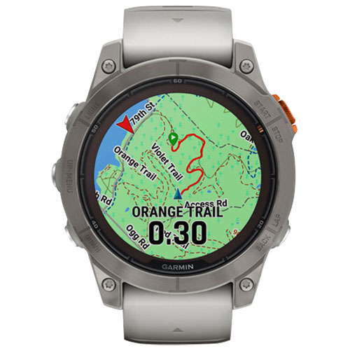 Garmin fenix 7 Pro Sapphire Solar 47mm GPS Watch with Heart Rate Monitor - Fog Grey/Ember Orange