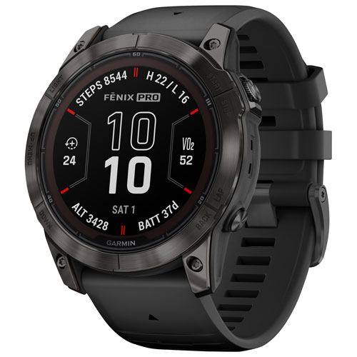 Garmin fēnix 7X Pro Sapphire Solar 51mm Bluetooth Multisport Smartwatch - Carbon Grey/Black