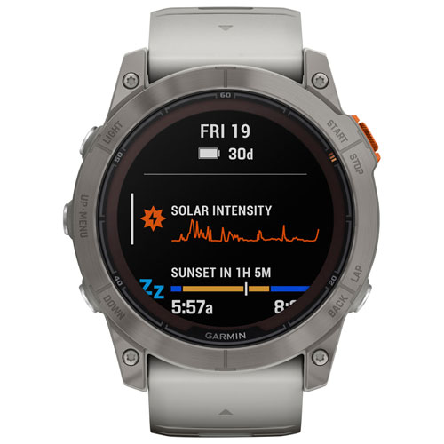 Garmin fenix 7X Pro Sapphire Solar 51mm GPS Watch with Heart Rate Monitor - Fog Grey/Ember Orange