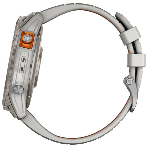 Montre intelligente multisport Bluetooth de 51 mm fēnix 7X Pro Sapphire Solar de Garmin - Gris brouillard/Orange ambré