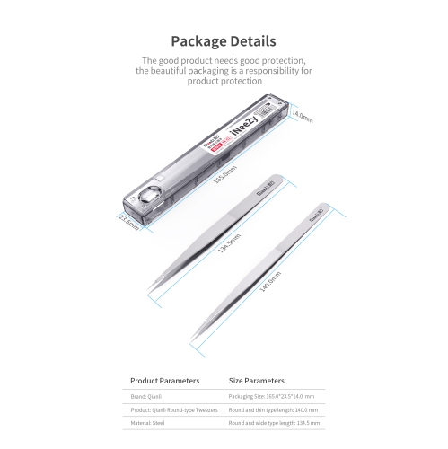 Replacement iNeeZy Handmade Non-Magnetic Stainless Tweezers (Qianli)