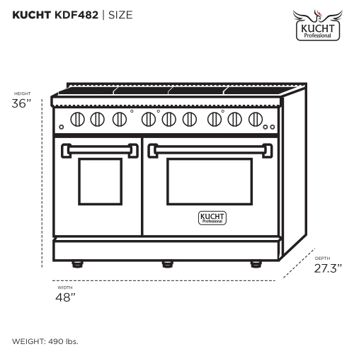 Kucht Cuisinière au gaz naturel de 48 po avec 8 brûleurs et four à  convection