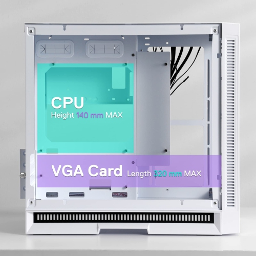 Redragon MC211 ITX Gaming PC Case, M-ATX Computer Chassis w/ 2 Tempered Glass Panels & High Airflow Perforated Panels, 240mm Radiator Support, Rhythm