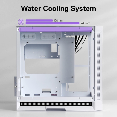 Redragon MC211 ITX Gaming PC Case, M-ATX Computer Chassis w/ 2 Tempered Glass Panels & High Airflow Perforated Panels, 240mm Radiator Support, Rhythm