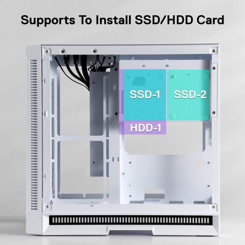 Redragon MC211 ITX Gaming PC Case, M-ATX Computer Chassis w/ 2 Tempered Glass Panels & High Airflow Perforated Panels, 240mm Radiator Support, Rhythm