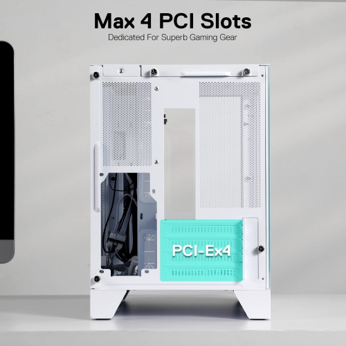 Redragon MC211 ITX Gaming PC Case, M-ATX Computer Chassis w/ 2 Tempered Glass Panels & High Airflow Perforated Panels, 240mm Radiator Support, Rhythm