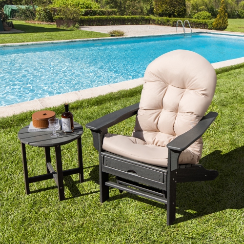 Topbuy 4PCS Coussin de chaise de jardin Adirondack 49 x 23 po, dossier haut, coussin de siège 5 po résistant à la décoloration, extérieur
