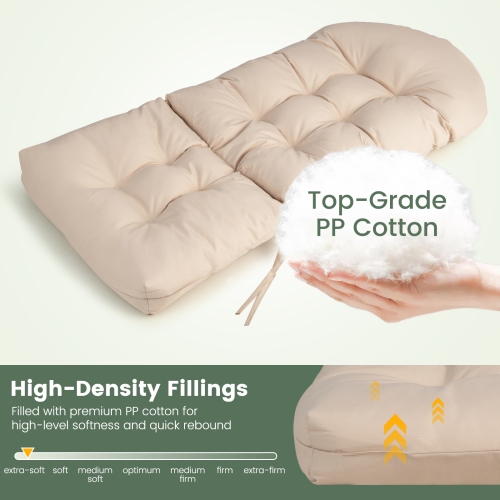 Topbuy 4PCS Coussin de chaise de jardin Adirondack 49 x 23 po, dossier haut, coussin de siège 5 po résistant à la décoloration, extérieur