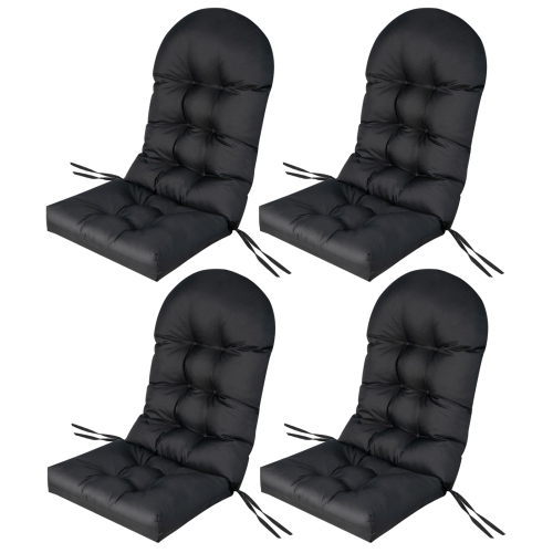 Topbuy – coussin de chaise de jardin Adirondack de 4PCS 49 x 23 po, dossier haut, résistant à la décoloration, 5 po, noir/gris/beige