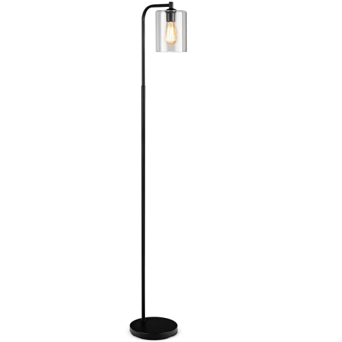 Topbuy Indoor Modern Industrial Floor Lamp With Glass Shade Tall Pole Lamp for Office