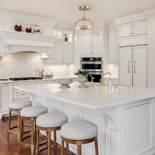 Modern 3-Light Ceiling Light, 13-in Matte Gold with Seeded Drum Glass Shade Incandescent Semi-flush Mount Light