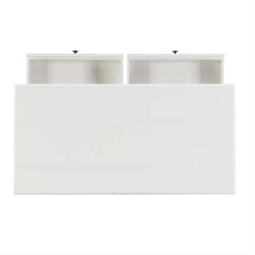 Linon Mavis Wood Coffee Table with Drawers in White