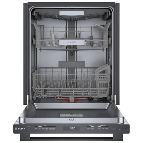 Lave-vaisselle encastrable 24 po 42 dB avec troisième panier de Bosch - Acier inoxydable noir