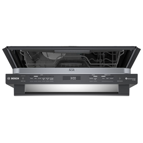 Lave-vaisselle encastrable 24 po 42 dB avec troisième panier de Bosch - Acier inoxydable noir