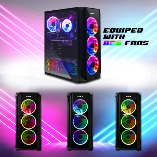 AQVIN ZForce Windows 11 Pro Gaming Computer Tower PC | Intel i7 Processor 4.6Ghz | NVIDIA Graphics RTX 5050 8GB GDDR6 | 32GB DDR4 RAM | 1TB SSD | Wifi