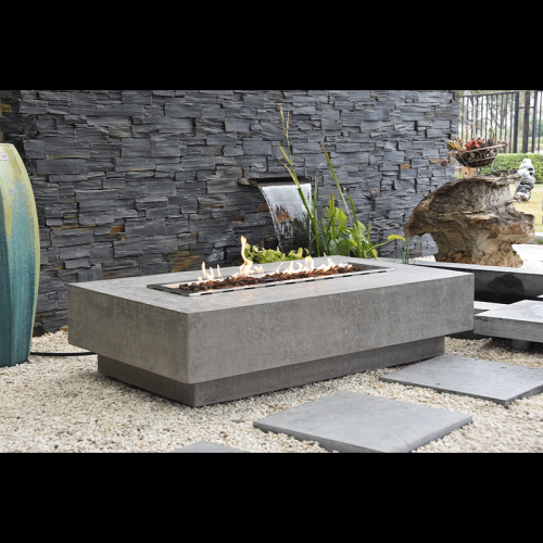 Hampton Cast Concrete Natural Gas Fire Pit with Cover