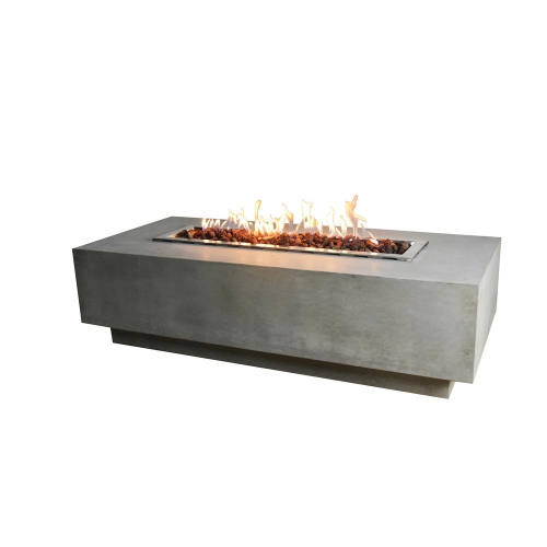 Granville 60 Inch Rectangular Natural Gas Fire Table with Cover