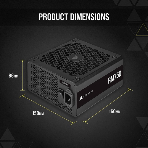 Corsair RM Series (2021), RM750, 750 Watt, 80 Plus Gold Certified, Fully Modular Power Supply "Refurbished Excellent" by CORSAIR - Refurbished condition - Image 7