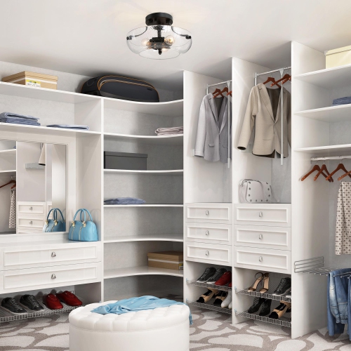 Modern Black Center Bowl Ceiling Light, 3-Light 11-in Black Modern In Dome Bowl Seeded Glass LED Semi-Flush mount light