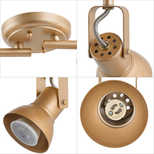 Transitional 29-in 4-Light Matte Gold Gourd with Adjustable Spot Light Base dimmable Gu10 Pin Base Modern/Contemporary Track Light