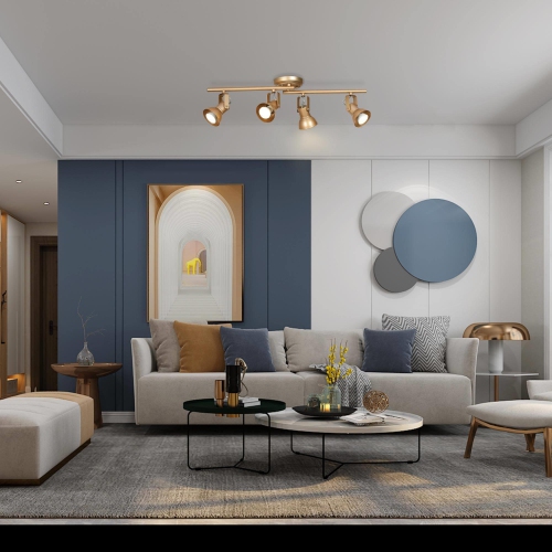 Transitional 29-in 4-Light Matte Gold Gourd with Adjustable Spot Light Base dimmable Gu10 Pin Base Modern/Contemporary Track Light