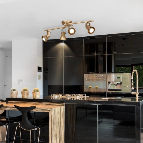 Transitional 29-in 4-Light Matte Gold Gourd with Adjustable Spot Light Base dimmable Gu10 Pin Base Modern/Contemporary Track Light