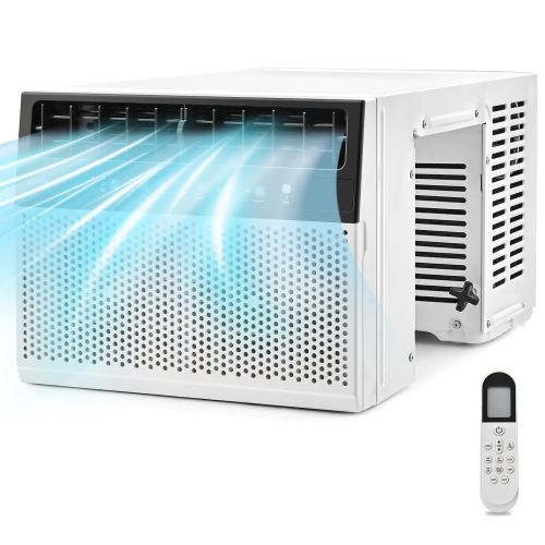 COSTWAY  8000 Btu (12000 Btu Ashrae) Window Air Conditioner With Remote, Led Control Panel, Up to 400 Sq.ft