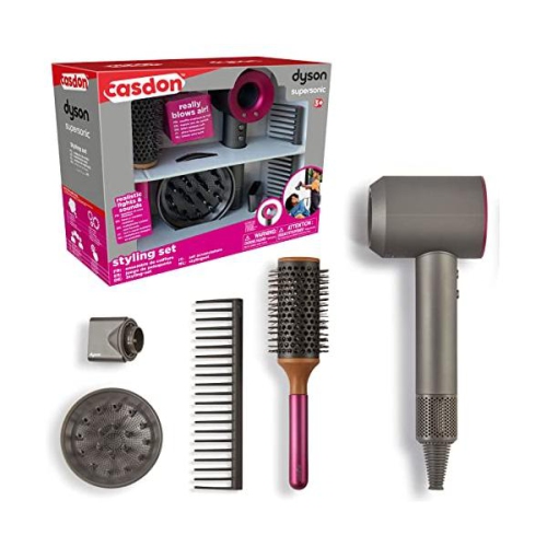 Casdon 73252 Ensemble de coiffure Supersonic de Dyson | sèche-cheveux jouet interactif pour enfants de 3 ans et plus | ressemble à la vraie chose et