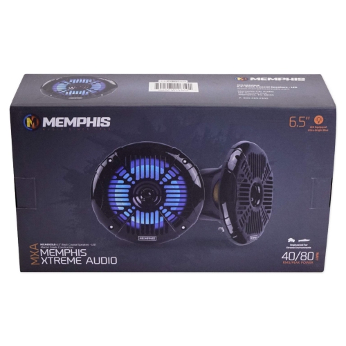 Memphis Audio MXA602SLB 6.5″ 2-Way LED Powersports Speakers – Black