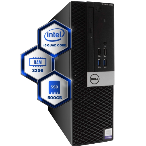 DELL  Refurbished (Good) - Optiplex 6Th Gen Desktop Computer | Quad Core Intel I5 (3.2) | 32GB Ddr3 Ram | 500GB SSD | Windows 10 Professional | Home