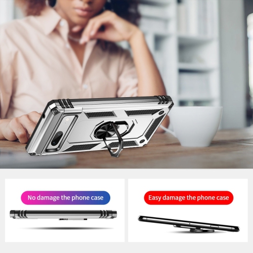 XCRS Dual-Layer Slim Design Armor Protection Cover, Built-in Magnetic Ring, 360 ° Rotating Kickstand for Hands-Free View, Drop Protection Case for