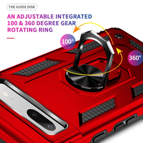 XCRS Dual-Layer Slim Design Armor Protection Cover, Built-in Magnetic Ring, 360 ° Rotating Kickstand for Hands-Free View, Drop Protection Case for