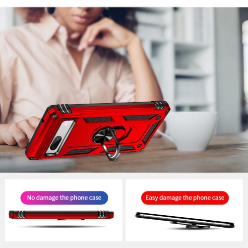 XCRS Dual-Layer Slim Design Armor Protection Cover, Built-in Magnetic Ring, 360 ° Rotating Kickstand for Hands-Free View, Drop Protection Case for