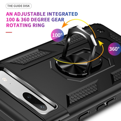 XCRS Dual-Layer Slim Design Armor Protection Cover, Built-in Magnetic Ring, 360 ° Rotating Kickstand for Hands-Free View, Drop Protection Case for