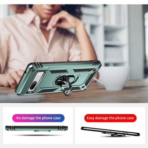 XCRS Dual-Layer Slim Design Armor Protection Cover, Built-in Magnetic Ring, 360 ° Rotating Kickstand for Hands-Free View, Drop Protection Case for