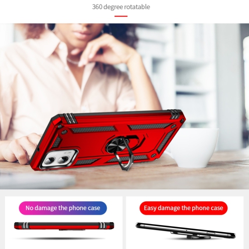 XCRS Dual-Layer Slim Design Armor Protection Cover, Built-in Magnetic Ring, 360 ° Rotating Kickstand for Hands-Free View, Drop Protection Case for