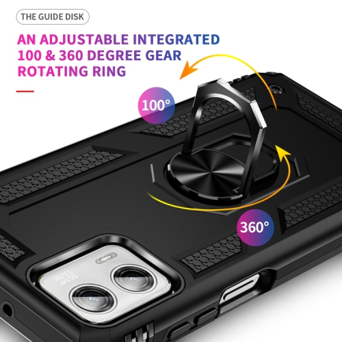 XCRS Dual-Layer Slim Design Armor Protection Cover, Built-in Magnetic Ring, 360 ° Rotating Kickstand for Hands-Free View, Drop Protection Case for