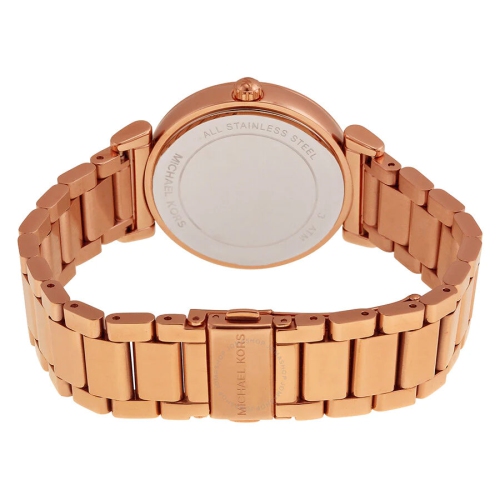 Michael Kors Caitlin Red Dial Rose Gold Stainless Steel Strap