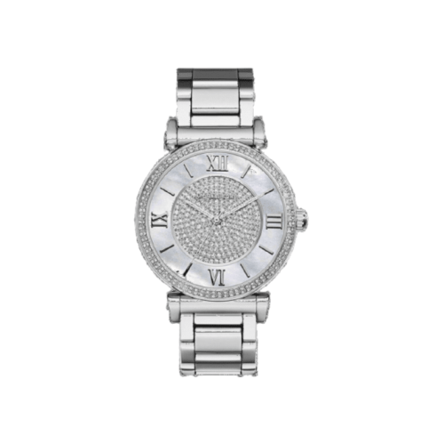 Michael Kors Caitlin Crystal Dial Silver Steel Strap Watch for Women - MK3331