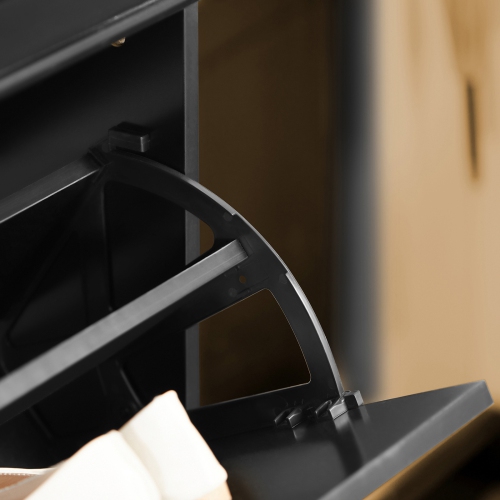 SoBuy FSR78-SCH,2 Drawers Shoe Cabinet Shoe Rack Shoe Storage Cupboard Organizer Unit,Black