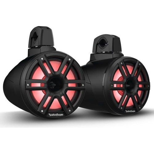 Haut-parleurs verticaux de réveil à pavillon Optix couleur 8 po Fosgate M2WL-8HB de Rockford – Noir – paire