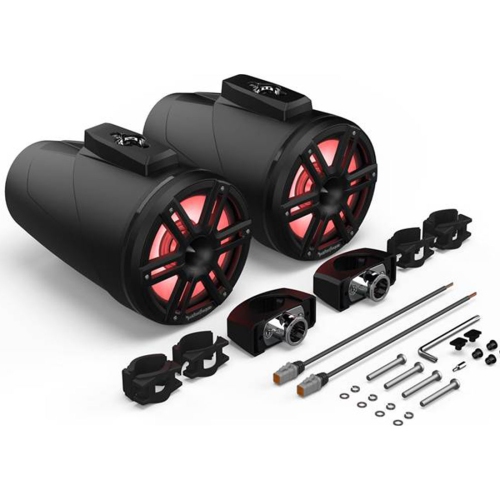 Haut-parleurs verticaux de réveil à pavillon Optix couleur 8 po Fosgate M2WL-8HB de Rockford – Noir – paire