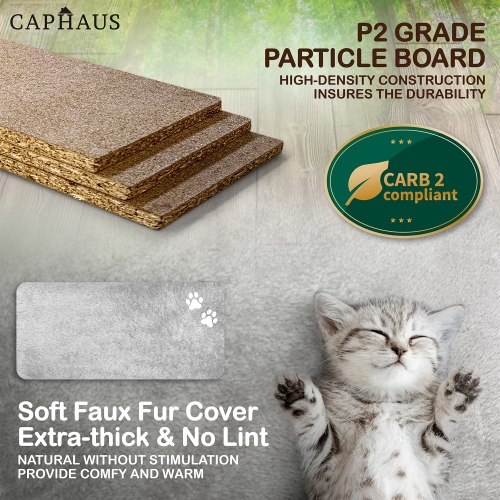 BOWHAUS 58 in. Light Grey Cat Tower for Indoor Cats, Multi-Level Cat Activity Tree with Scratching Posts, Basket, Cave Condo