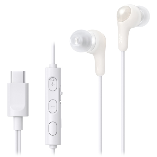 JVC  Ha-Fr9Uc-W - Gumy Connect Wired USB Type-C In-Ear Headphones With Built-In Remote Control And Microphone In White Good Headphones