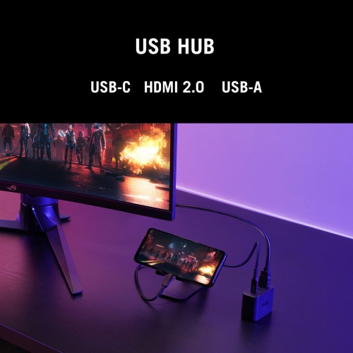 ASUS ROG Ally Charger Dock, 1x USB-C/1x USB-A/1x HDMI 2.0,&nbsp;Universal Adapter&nbsp;